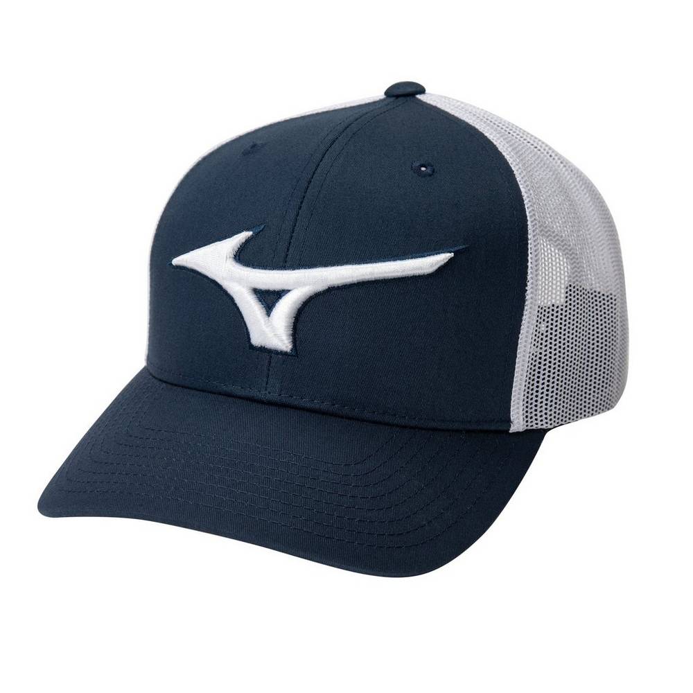 Chapéu Mizuno Baseball Diamond Trucker - Homem - Azul Marinho/Branco - XFEHQ3752